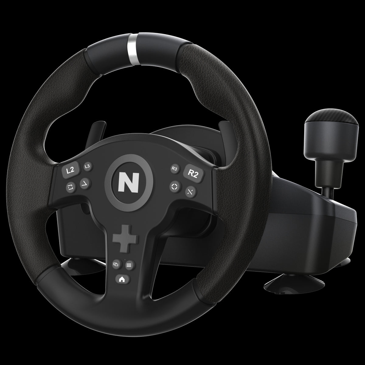 NiTHO DRIVE PRO V200 multi-format racing wheel with pedals and integrated gear shifter
