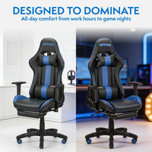 NITHO ACE GAMING CHAIR BLUE W/FOOTREST gallery media 3