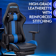 NITHO ACE GAMING CHAIR BLUE W/FOOTREST gallery media 4