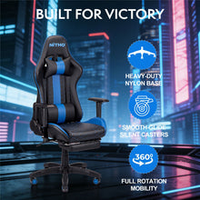 NITHO ACE GAMING CHAIR BLUE W/FOOTREST gallery media 5