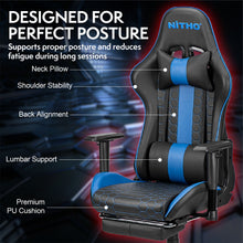 NITHO ACE GAMING CHAIR BLUE W/FOOTREST gallery media 6