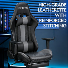 NITHO ACE GAMING CHAIR BLACK W/FOOTREST gallery media 2
