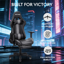 NITHO ACE GAMING CHAIR BLACK W/FOOTREST gallery media 3