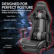 NITHO ACE GAMING CHAIR BLACK W/FOOTREST gallery media 2