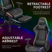 NITHO HALO GAMING CHAIR BLACK W/FOOTREST gallery media 4