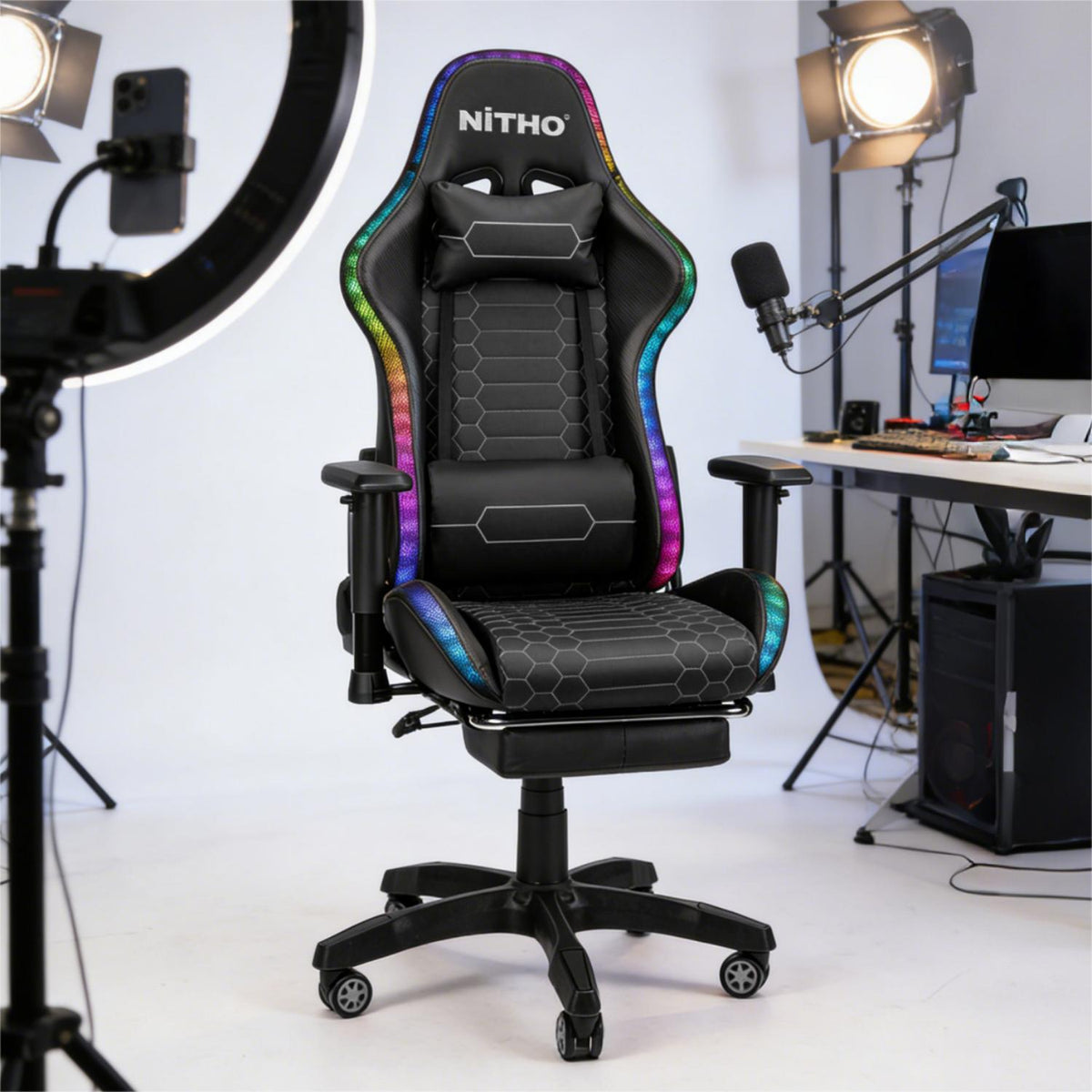 NITHO HALO GAMING CHAIR BLACK W/FOOTREST primary product image