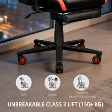 NITHO COBRA GAMING CHAIR RED W/FOOTREST gallery media 4