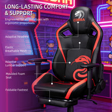 NITHO COBRA GAMING CHAIR RED W/FOOTREST gallery media 5