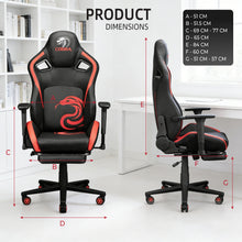 NITHO COBRA GAMING CHAIR RED W/FOOTREST gallery media 6