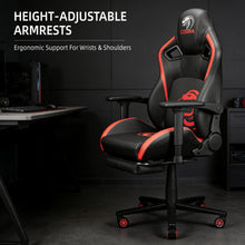 NITHO COBRA GAMING CHAIR RED W/FOOTREST gallery media 7