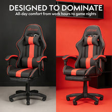 NITHO RAVEN GAMING CHAIR RED W/FOOTREST gallery media 3