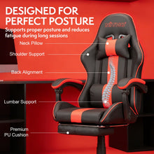 NITHO RAVEN GAMING CHAIR RED W/FOOTREST gallery media 2