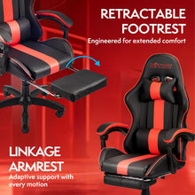 NITHO RAVEN GAMING CHAIR RED W/FOOTREST gallery media 5