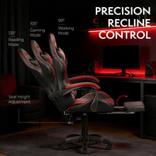 NITHO RAVEN GAMING CHAIR RED W/FOOTREST gallery media 3