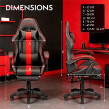 NITHO RAVEN GAMING CHAIR RED W/FOOTREST gallery media 2