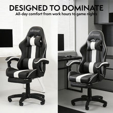 NITHO RAVEN GAMING CHAIR WHITE W/FOOTREST gallery media 3