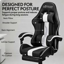 NITHO RAVEN GAMING CHAIR WHITE W/FOOTREST gallery media 5