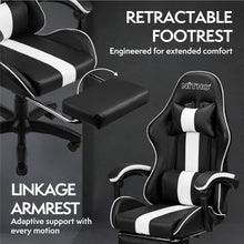 NITHO RAVEN GAMING CHAIR WHITE W/FOOTREST gallery media 6