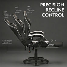 NITHO RAVEN GAMING CHAIR WHITE W/FOOTREST gallery media 7