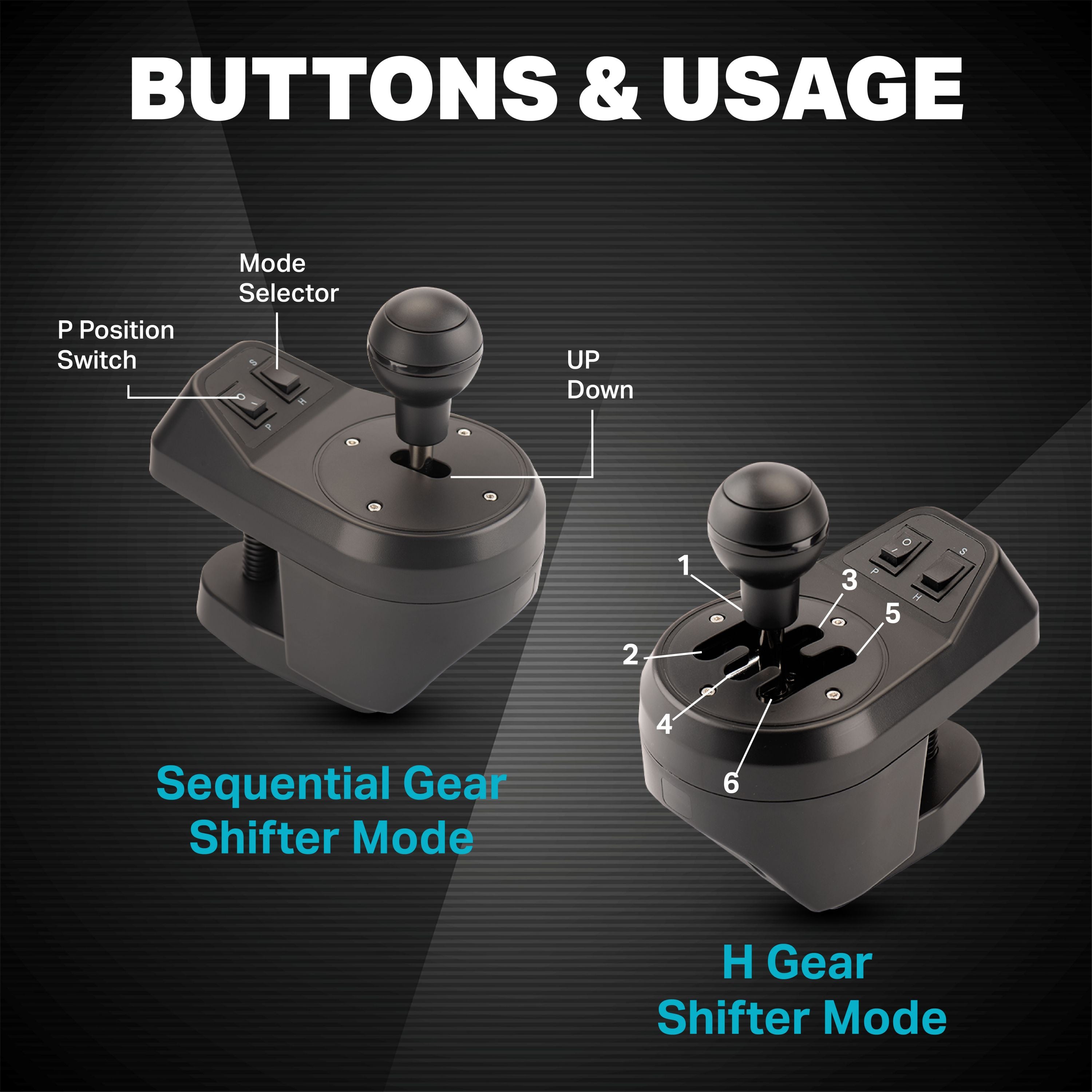 H Pattern Shifter Computer H-Pattern Gear Shifter - PC ONLY – NiTHO