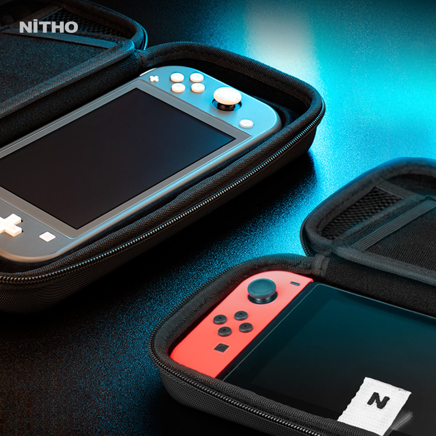 NiTHO Armor Case Compatible avec la Console Nintendo Switch/OLED Joy-Con/ Nintendo Lite, Etui de Voyage Compact avec Pochette en Filet pour  Accessoires et Protection de L'écran avec 10 Supports de Jeu